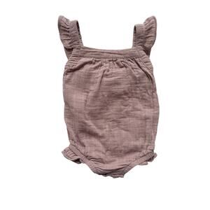 City Mouse Mauve Muslin Sunsuit Romper Size 3-6m